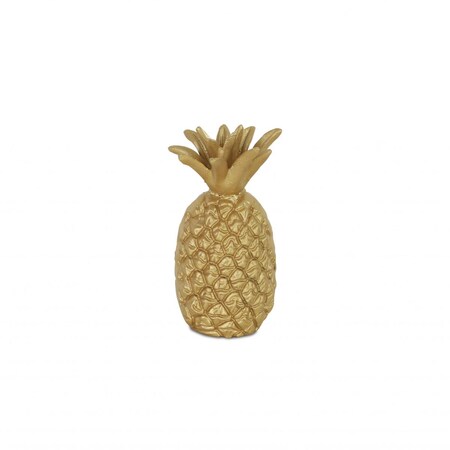 Palacedesigns 9 in. Cast Iron Pineapple Hand Painted Sculpture, Gold PA3101242